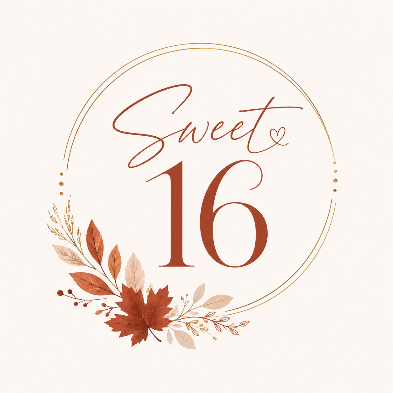 Sweet 16 autumn floral crest